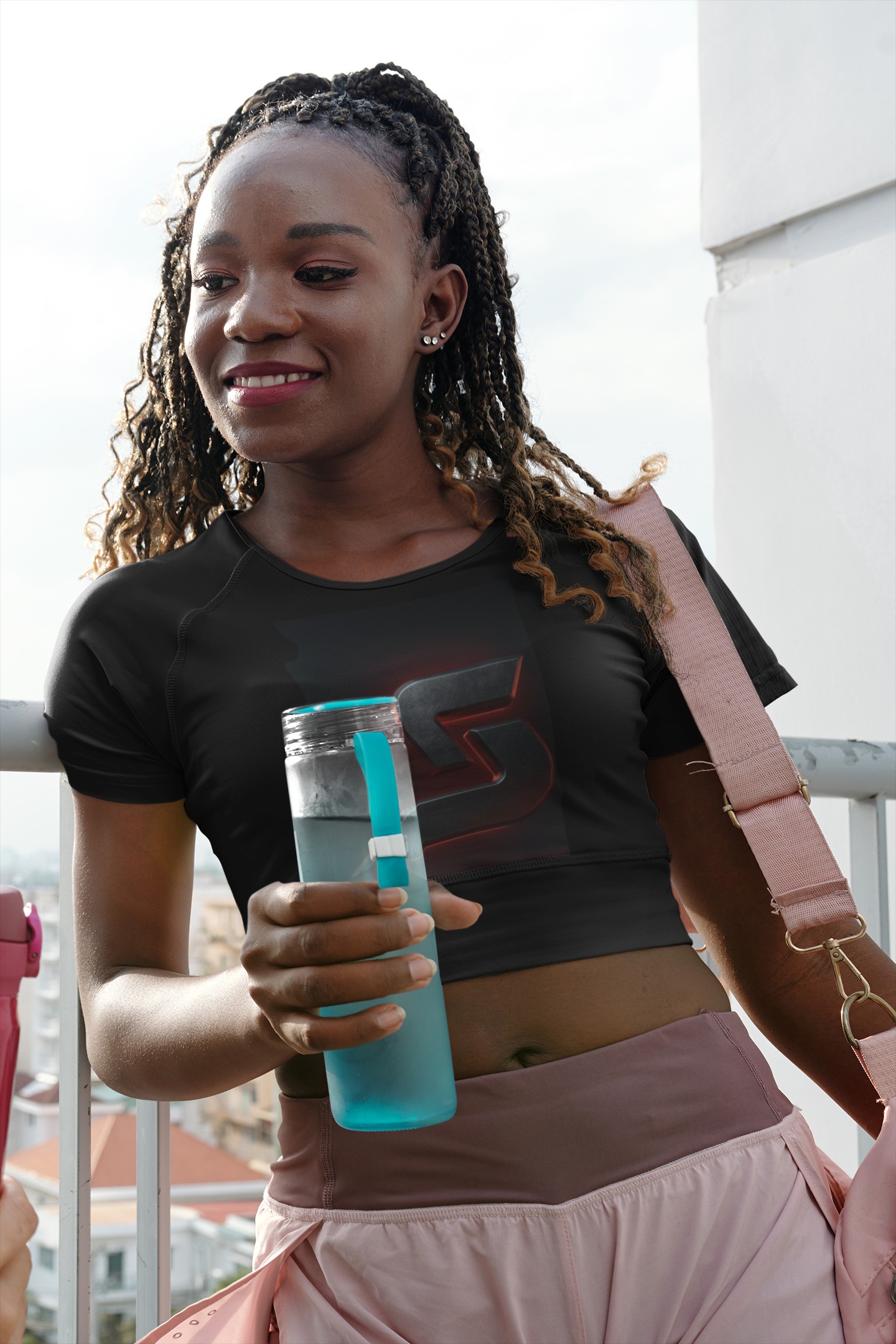 Woman in SHIFT crop top